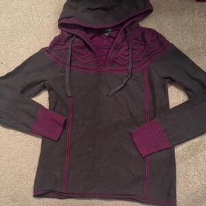 Eddie Bauer Women's Knit Hoodie - Purple and Gray